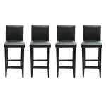 Vidaxl tabourets de bar lot de 4 noir similicuir