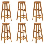 Vidaxl tabourets de bar lot de 6 bois d'acacia solide