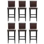 Vidaxl tabourets de bar lot de 6 marron foncé similicuir Vidaxl tabourets de bar lot de 6 marron foncé similicuir