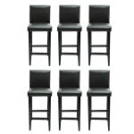Vidaxl tabourets de bar lot de 6 noir similicuir