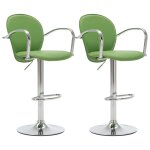 Vidaxl tabourets de bar avec accoudoir lot de 2 vert similicuir Vidaxl tabourets de bar avec accoudoir lot de 2 vert similicuir