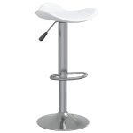 Vidaxl tabouret de bar blanc acier chrom� et cuir artificiel