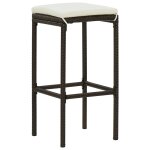 Vidaxl tabourets de bar avec coussins lot de 2 marron résine tressée Vidaxl tabourets de bar avec coussins lot de 2 marron résine tressée
