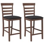 Vidaxl tabourets de bar avec coussins 2 pcs marron bois massif d'hva