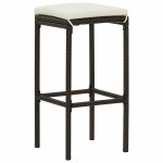 Vidaxl tabourets de bar avec coussins lot de 4 marron r�sine tress�e