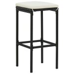 Vidaxl tabourets de bar avec coussins lot de 4 noir r�sine tress�e