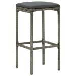 Vidaxl tabourets de bar avec coussins lot de 6 gris r�sine tress�e