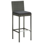 Vidaxl tabourets de bar avec coussins lot de 6 gris rsine tresse