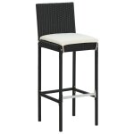 Vidaxl tabourets de bar avec coussins lot de 6 noir rsine tresse