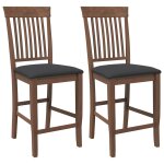 Vidaxl tabourets de bar avec coussins 2 pcs marron bois massif d'h�v�a