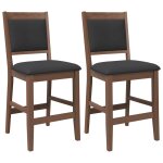 Vidaxl tabourets de bar avec coussins (lot de 2) en bois massif marron et caoutchouc