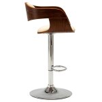 Vidaxl tabouret de bar cr�me bois courb� et similicuir