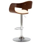 Vidaxl tabouret de bar cr�me bois courb� et similicuir