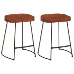 Vidaxl tabourets de bar gavin lot de 2 45x38x53cm bois massif manguier