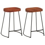 Vidaxl tabourets de bar gavin lot de 2 45x40x63cm bois massif manguier
