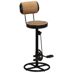 Vidaxl tabouret de bar imprim� en toile lot de 2 cuir ch�vre v�ritable