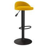Vidaxl tabouret de bar jaune velours