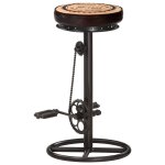 Vidaxl tabourets de bar avec motif lot de 2 noir / marron cuir vritable