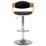Vidaxl tabouret de bar noir bois courb� et similicuir