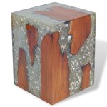 Vidaxl tabouret bois de teck massif et rsine