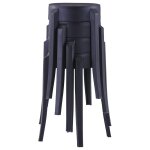 Vidaxl tabourets empilables lot de 4 noir plastique