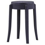 Vidaxl tabourets empilables lot de 4 noir plastique