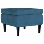Vidaxl tabouret avec pieds en bois bleu velours Vidaxl tabouret avec pieds en bois bleu velours