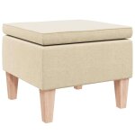 Vidaxl tabouret avec pieds en bois cr�me tissu