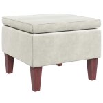 Vidaxl tabouret avec pieds en bois cr�me velours