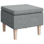 Vidaxl tabouret avec pieds en bois gris clair tissu Vidaxl tabouret avec pieds en bois gris clair tissu