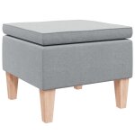 Vidaxl tabouret avec pieds en bois gris clair tissu