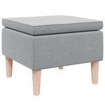 Vidaxl tabouret avec pieds en bois gris clair tissu