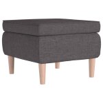 Vidaxl tabouret avec pieds en bois gris fonc tissu