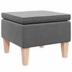 Vidaxl tabouret avec pieds en bois gris fonc tissu
