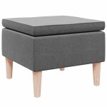 Vidaxl tabouret avec pieds en bois gris fonc tissu