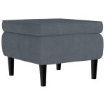 Vidaxl tabouret avec pieds en bois gris foncé velours Vidaxl tabouret avec pieds en bois gris foncé velours