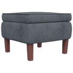 Vidaxl tabouret avec pieds en bois gris foncé velours Vidaxl tabouret avec pieds en bois gris foncé velours