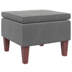 Vidaxl tabouret avec pieds en bois gris fonc velours