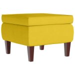 Vidaxl tabouret avec pieds en bois jaune velours Vidaxl tabouret avec pieds en bois jaune velours