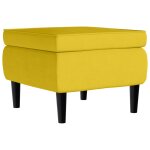 Vidaxl tabouret avec pieds en bois jaune velours Vidaxl tabouret avec pieds en bois jaune velours