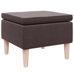 Vidaxl tabouret avec pieds en bois marron fonc� tissu