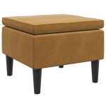 Vidaxl tabouret avec pieds en bois marron velours