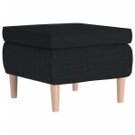 Vidaxl tabouret avec pieds en bois noir tissu