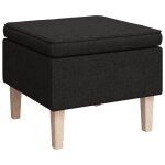 Vidaxl tabouret avec pieds en bois noir tissu Vidaxl tabouret avec pieds en bois noir tissu