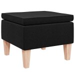Vidaxl tabouret avec pieds en bois noir tissu