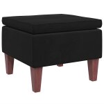 Vidaxl tabouret avec pieds en bois noir velours