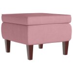 Vidaxl tabouret avec pieds en bois rose velours Vidaxl tabouret avec pieds en bois rose velours