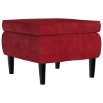 Vidaxl tabouret avec pieds en bois rouge bordeaux velours Vidaxl tabouret avec pieds en bois rouge bordeaux velours