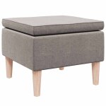 Vidaxl tabouret avec pieds en bois taupe tissu