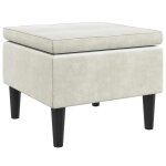 Vidaxl tabouret avec pieds en bois velours cr�me